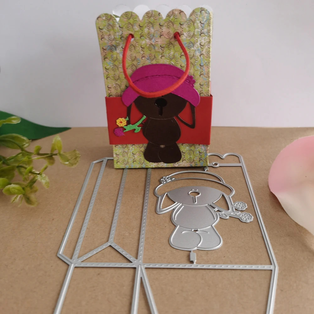 

Metal cutting Die Beautiful Box and Bear cutting Paper Craft hand punching Card Art cutting Machine