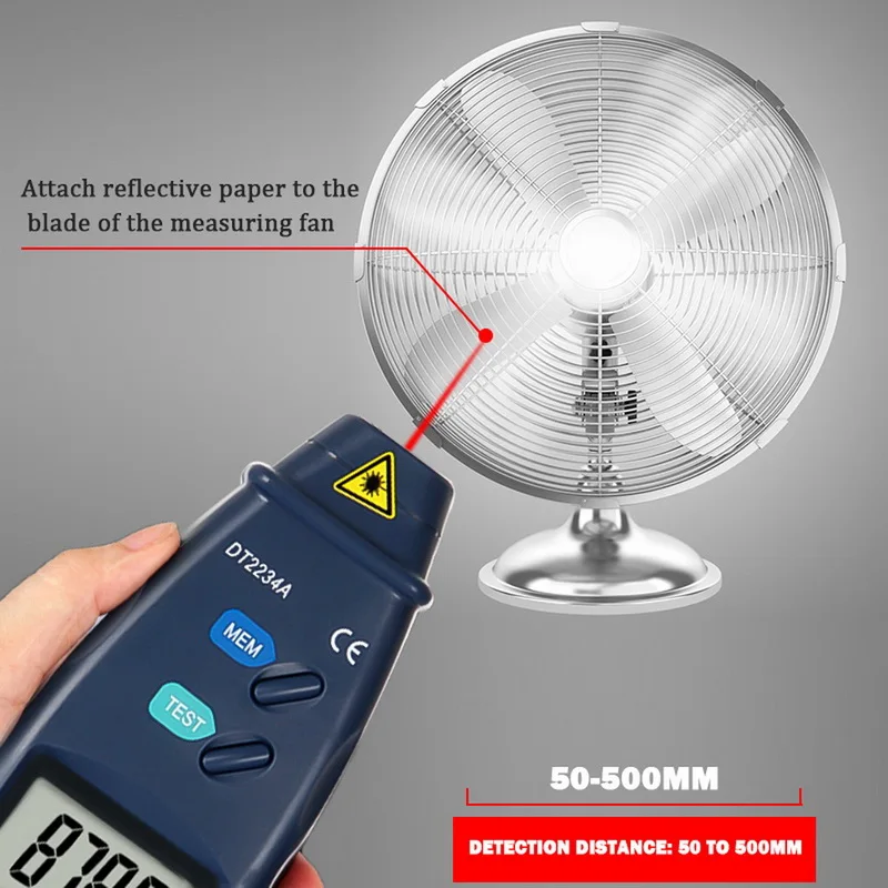 Junejour DT2234A Digital Laser Counter Meter Non-contact Tachometer Rev RPM Testing Rotation Speed Gauge Tools | Инструменты