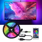 Светодиодная лента Rgb 5050 Smd с поддержкой Bluetooth, водонепроницаемая декоративная лента для геймерских комнат, с диодами, Usb, 5 В, светодиодный ПК ТВ, подсветка для комнаты