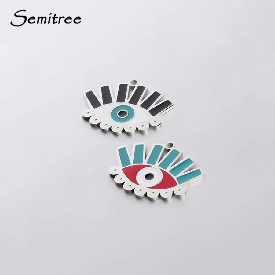 Semitree 3 шт. нержавеющая сталь красочные глаза сглаза Подвески для ожерелья