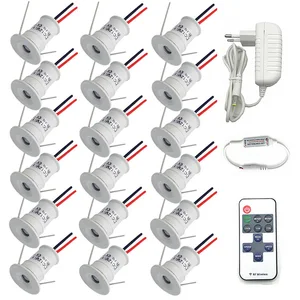 Приглушаемый Светодиодный точечный светильник, потолочный светильник в черном, белом и серебристом корпусе с пультом дистанционного управления, освесветильник для лестницы, кабинета, 12 В, 1 Вт