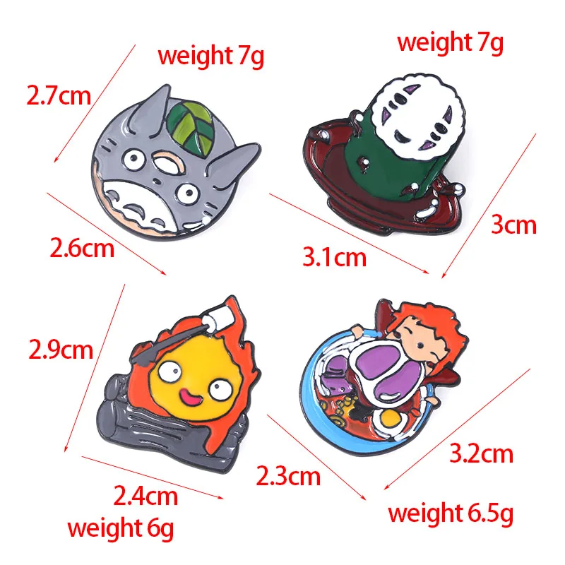 

Miyazaki Hayao Ghibli Brooch No Face Man Pin Badge Spirited Away Ponyo Tonari no Totoro Howl's Moving Castle gift