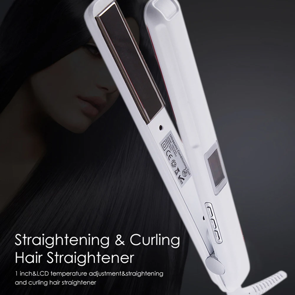 Iron Keratin Argan Oil Recover Hair Damaged Smoothly Ultrasonic Infrared Hair Care Iron LCD Display Hair Treatment