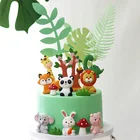 Торт, украшенные забавной аппликацией с сафари забавные животные тема День Рождения вечерние украшения-животные Детские вечерние поставки детского дня рождения