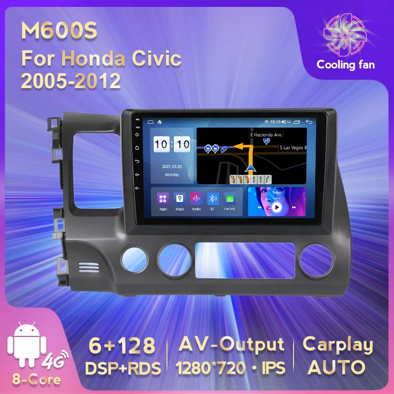 

Android10 6 + 128 г 8core автомобильный Радио Мультимедиа Видео плеер для Honda Civic 2005-2012 GPS навигация GPS Авто HD IPS Экран 4G BT
