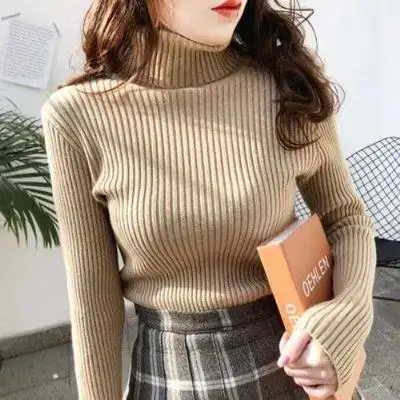 

Turtleneck Tight Basic Women Sweater Winter Thick Warm Slim Long Sleeve Knit Pullover Winter Soft Rib Solid Femme Knitted Jumper