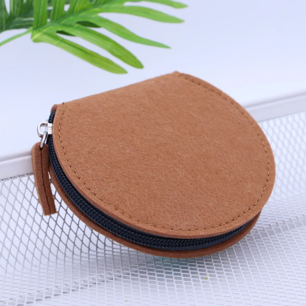 Стильная фетровая полукруглая сумка для хранения наушников чехол зарядного