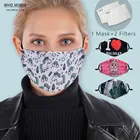 Стильный смываемая маска для лица с фильтром маска с принтом белого единорога регулируемый плечевой ремень Многоразовые Для женщин маска для лица Маска Анти Ветрозащитная маска