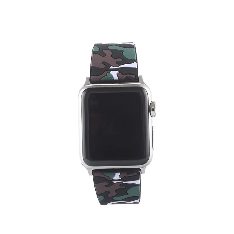 Спортивный силиконовый ремешок fohuas Camo 44 мм 38 мм для Apple Watch, аксессуары для наручных часов, сменный Браслет 42 мм, серия 1, серия 2