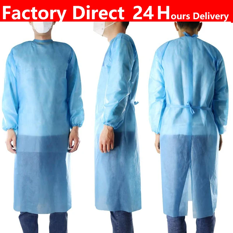 

40pcs Disposable gown PP Non-woven Security Protection Suit Disposable Isolation Gown Suit Siamese Non-woven Dust-proof Clothing