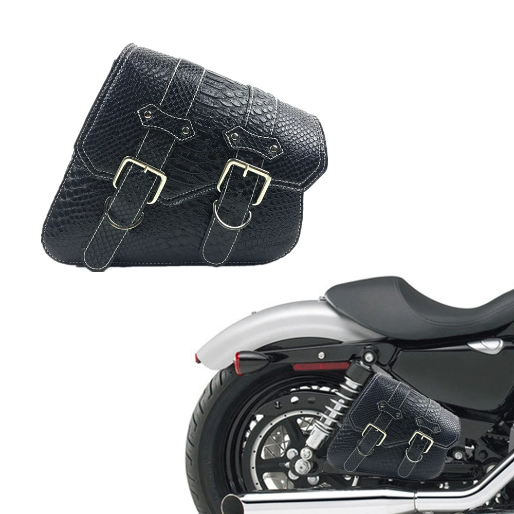 Мотоциклетные левые и правые сумки-седло из ПУ кожи черная сумка для хранения