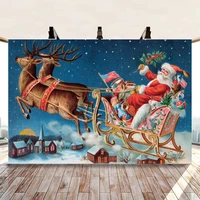 christmas backdrop noel kids family photo backdrop snowflake santa background reindeer portrait studio photography banner poster