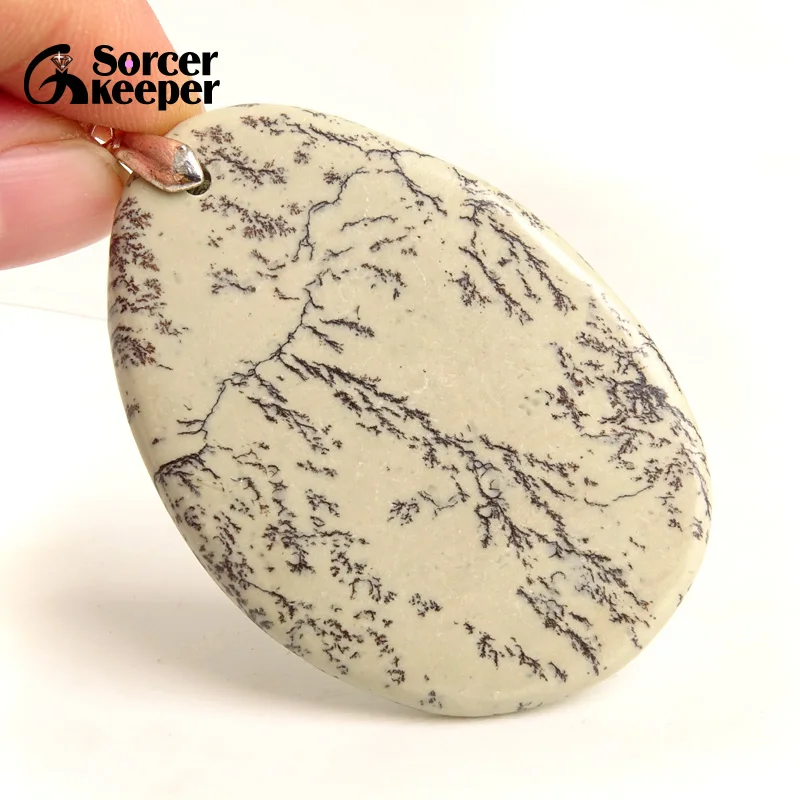 Модное ожерелье для женщин и мужчин зеленые натуральные камни Dendrite моховые Агаты