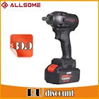 ALLSOME бесщеточный Электрический ударный ключ литий-ионный аккумулятор электрический гаечный ключ беспроводные электроинструменты