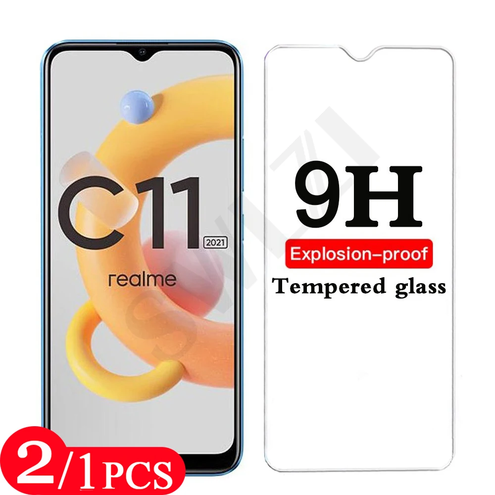 

2/1Pcs for Realme C20 C20A C21 C25 C11 2021 C12 C15 C17 C1 C2 C2S C3 C3i Screen Protector Tempered Glass Phone Protective Film