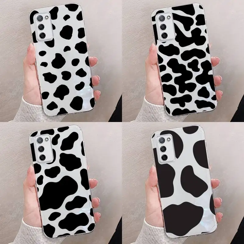 

black and white cow Phone Case Transparent For oppo RENO A 1 2 3 4 5 7 8 Z 2Z SE ACE PRO moible bag