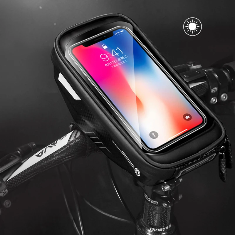 

MTB Bike/Bicycle Bag 6.2" Touchscreen Bicycle Front Frame Cellphone Bag Cycling Rainproof Top Tube Bag Anti Pressure Accessories
