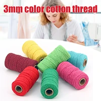 3mm twine string 109 yards colored cotton cord for diy craft knitting 2 strands solid color grsa889