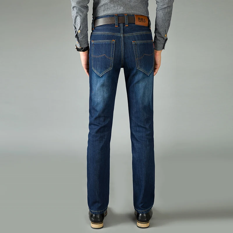 Vomint men's jeans Fashion Warmth 2019 New Business Brand Plus Velvet Regular Straight Stretch Jeans |