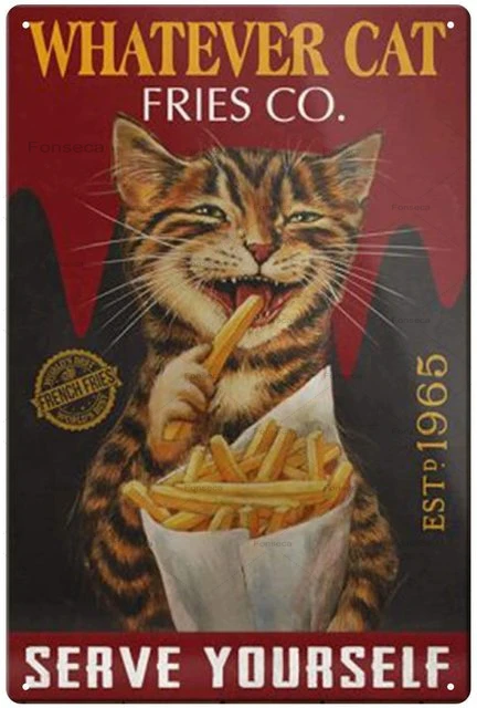 Металлический жестяной знак в виде кошки Smirking забавные животные настенный налет