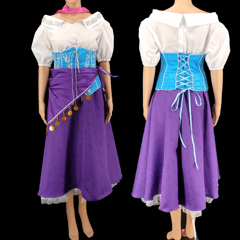 Hunchback Cosplay Костюм эсмеральды Взрослые женщины сценическое танцевальное платье