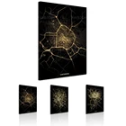 Модульная Картина на холсте Амстердам, одеколон и Гамбург, настенная живопись, домашний декор, город плакат-карта для гостиной