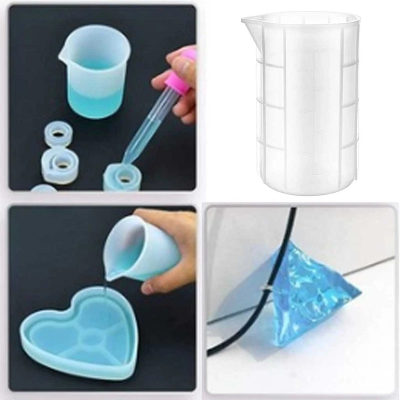 

2Pcs 700ml Extra Large Silicone Measuring Cups Kit Resin Mixing Cups Epoxy Resin Jewelry Casting Molds Cups Craft Tools