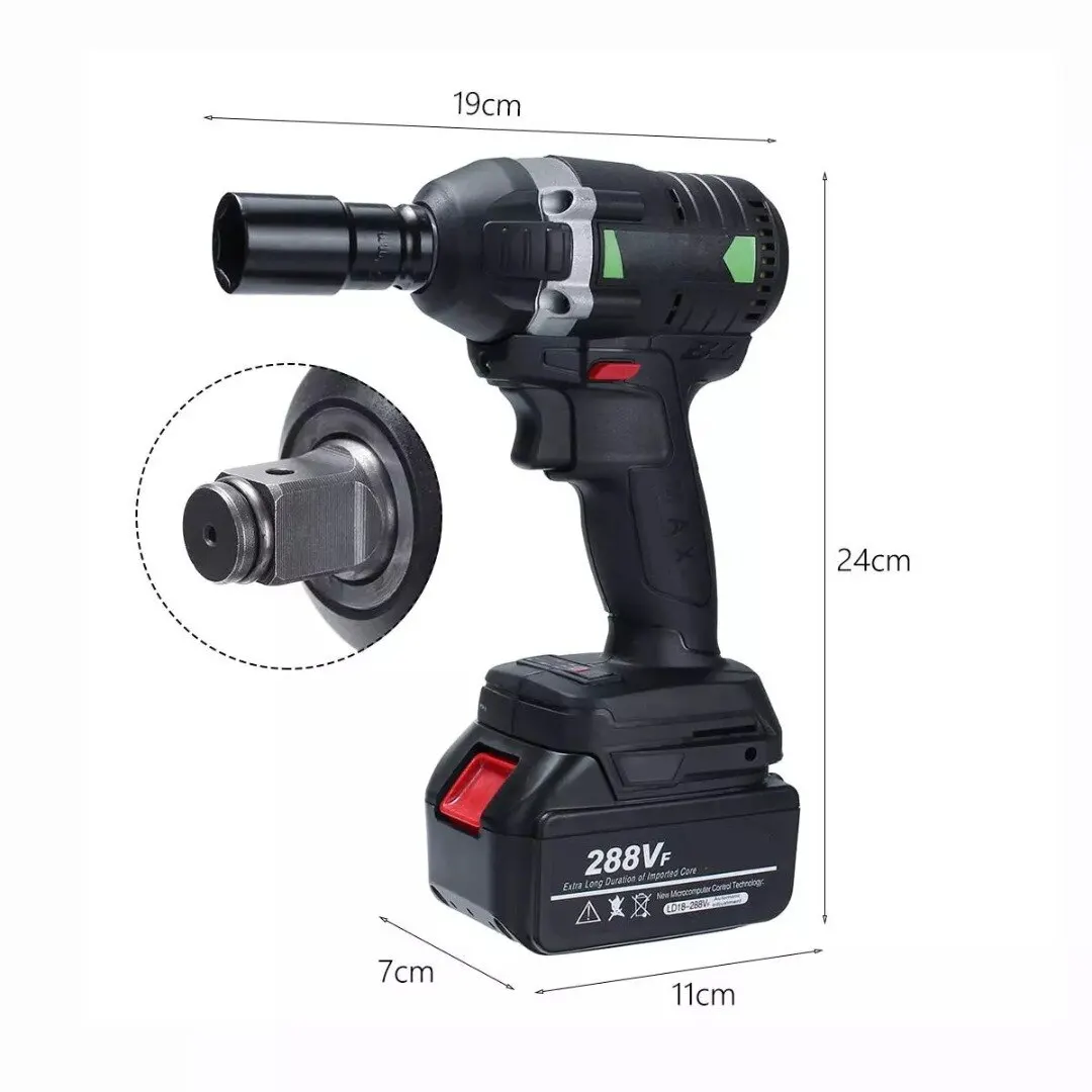 288VF Impact Electric Wrench 320Nm Cordless Electric Wrench Brushless Screwdriver With Battery 1/2 Socket Power Tool