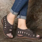 Женские босоножки, босоножки на платформе с вырезами, женская обувь, обувь на танкетке с открытым носком для женщин, уличные прогулочные сандалии, 2021