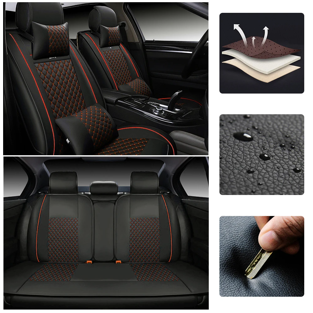 

Car Seat Covers For INFINITI Q60 Coupe QX4 Q70 Q30 Q70S 5-Seat PU Leather All Weather Waterproof Protetion Seat Cushion