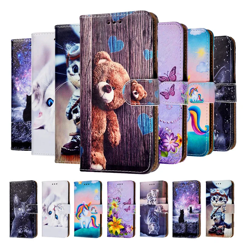 Кожаный чехол книжка для Samsung Galaxy S10 E S9 S8 S7 Edge Note 8 9 10 A10 A20 A30 A40 A50 A60 A2 Core j2 Prime J6 J4 Plus