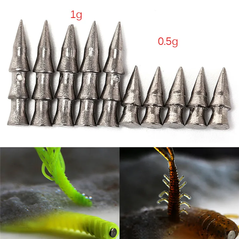 

5/8pcs Tungsten Nail Pagoda Fishing Sinker Small Thin Worm Weights Sinkers Fishing Tackle Insert Into Soft Plastic Lures