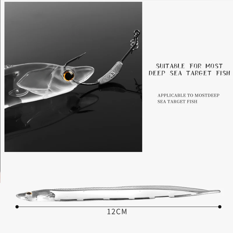 Рыболовная приманка Мягкая Saury Reflector Ribbonfish 2 шт./набор 12 см рыба-меч силиконовая