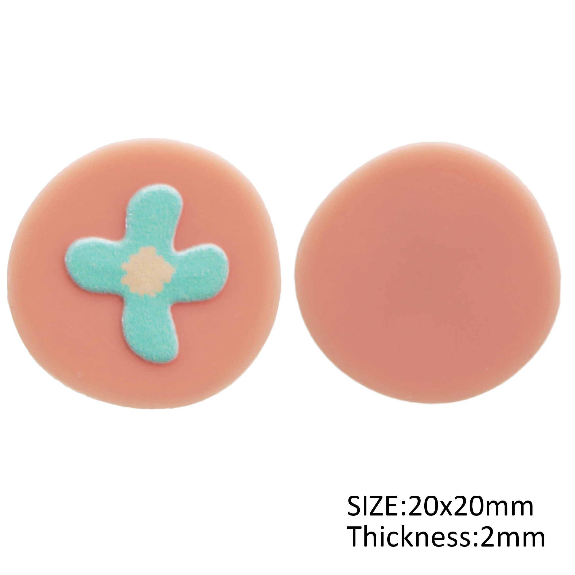 3D рельефный акриловый цветок с плоской задней стороной из смолы отверстием 1 шт.