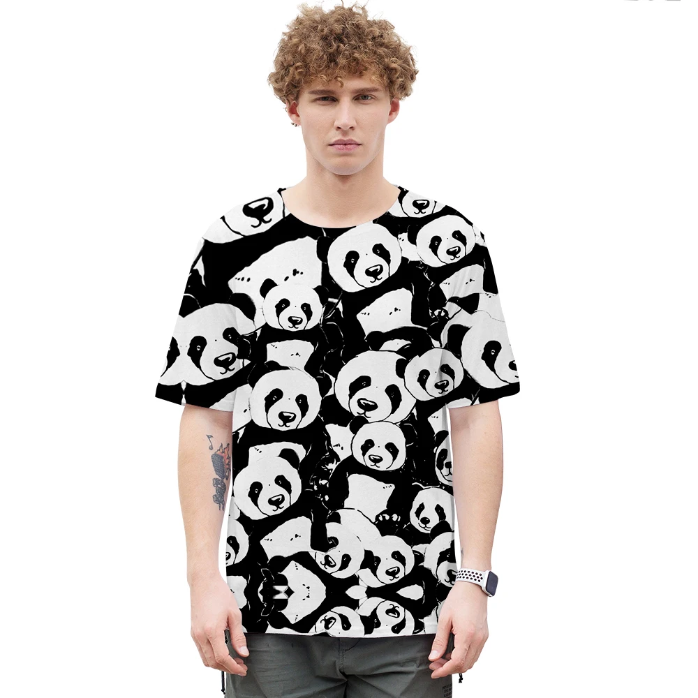 Футболка Мужская/женская с 3D принтом панды уличная одежда топ круглым вырезом