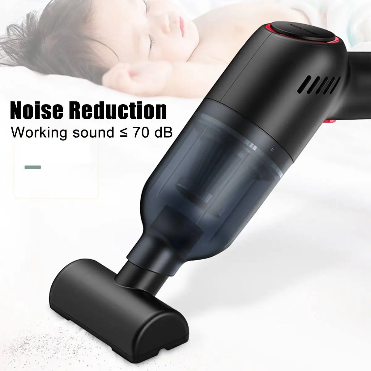 Пылесос ручной 8000 па для сухой и влажной уборки 3 насадки зарядка от USB |