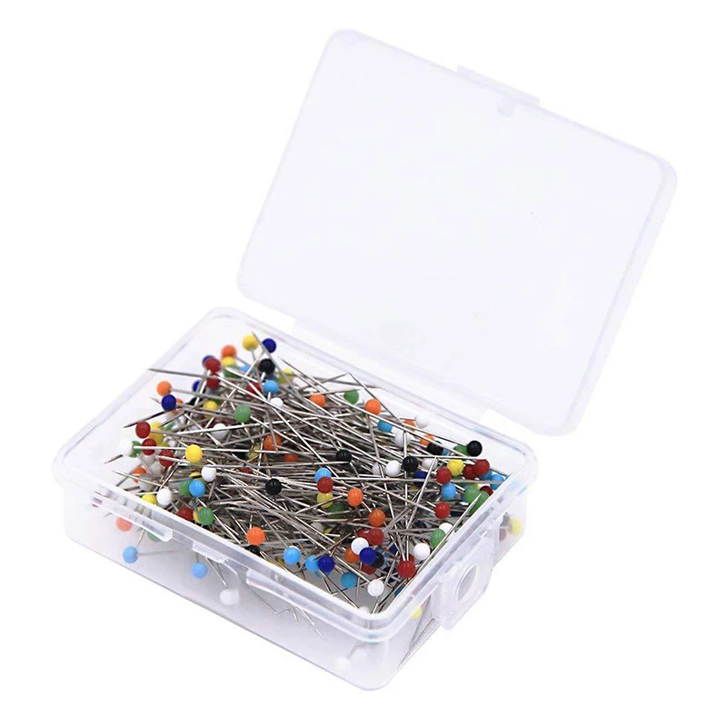 

250pcs/set DIY Round Pearl Head Dressmaking Pins Weddings Corsage Florists Sewing Pin With Box Accessories Tools