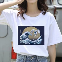 summer great wave printing t shirt women aesthetic cute japanese short sleeve vintage harajuku streetwear anime tshirt guardian