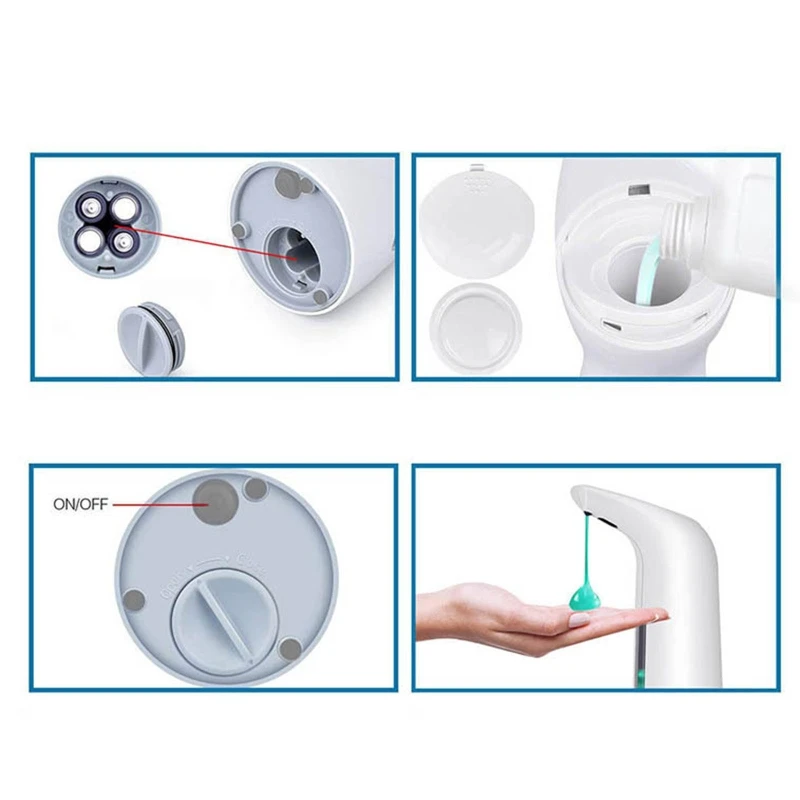 

400ml Intelligent Automatic Induction Soap Dispenser Smart Infrared Sensor Touchless Liquid Soap Dispensers for Kitchen