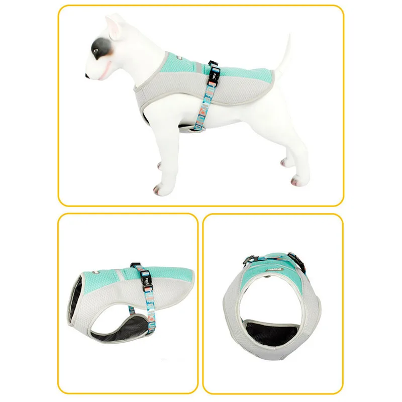 TUFF HOUND Summer Dog Cooling Vest Clothes Harness For Adjustable Mesh Reflective Coat Quick Release Jacket | Дом и сад
