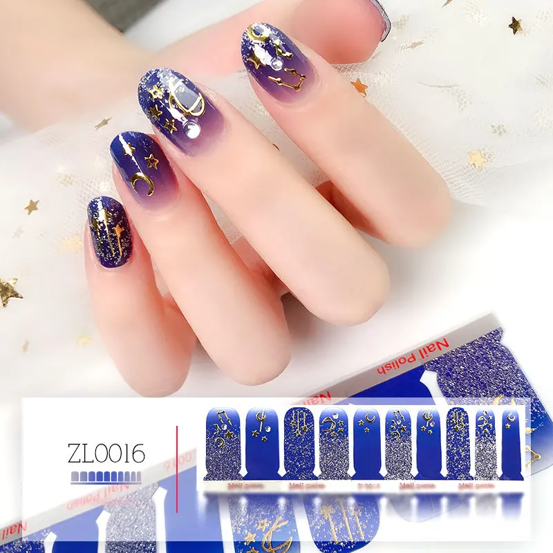 

LADY KINDOM 3D Bronzing Stars and Moon Series Nail Art Sticker Nail Polish Strips Waterproof Nail Patch Environmental Nail Wraps