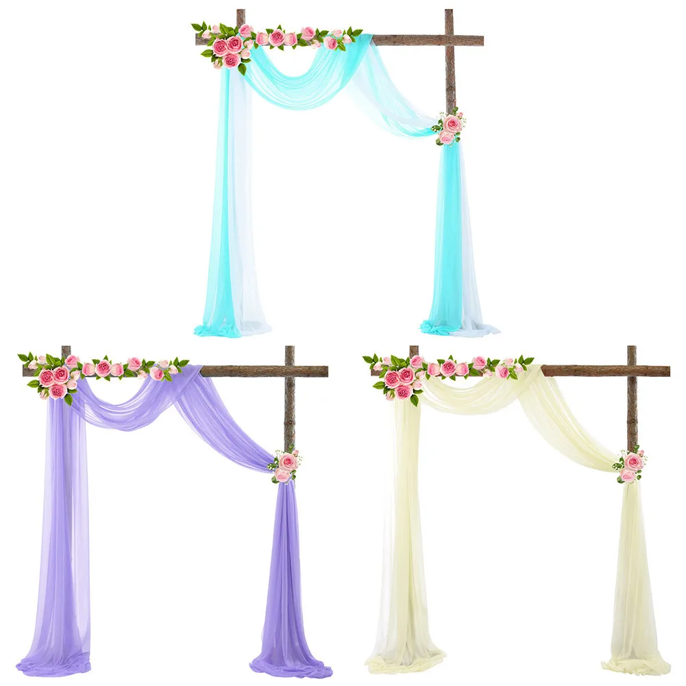 

Wedding Arch Drape Chiffon Fabric Draping Curtain Drapery Ceremony Reception Hanging Decoration 70X550cm 6Yards