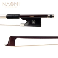 naomi delicate ipe violin bow round stick silver wire winding lizard skin grip white horsehair 44 size fiddle bow
