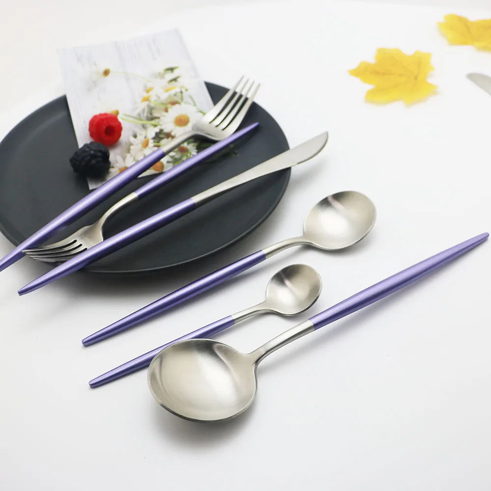 Столовые приборы из нержавеющей стали матовые столовые столовый нож ложка вилка