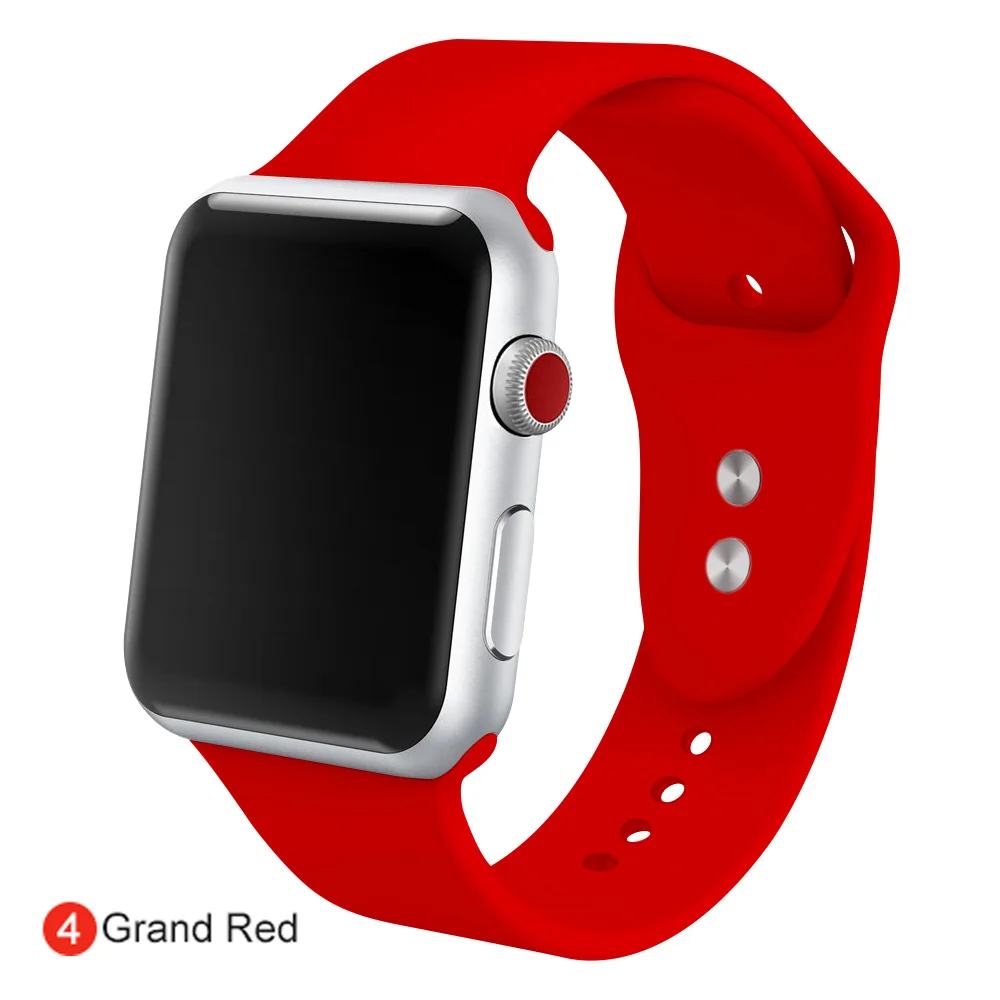 Ремешок для часов для Apple 38 мм 42 мм iWatch 5 ремешок 44 мм 40 мм Ремень спортивный силиконовый браслет часы аксессуары для Apple 5 4 3 2 1 - Цвет ремешка: 4
