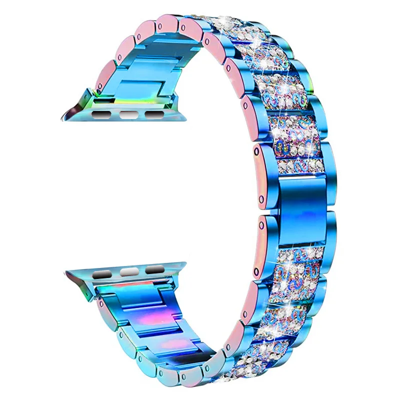 Роскошные часы из нержавеющей стали ремешок для наручных часов Apple Watch 38 мм 40 42 44