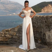 macdugal lace light luxury a shaped chiffon strapless wedding dress short sleeve applique charming dress sexy temperament