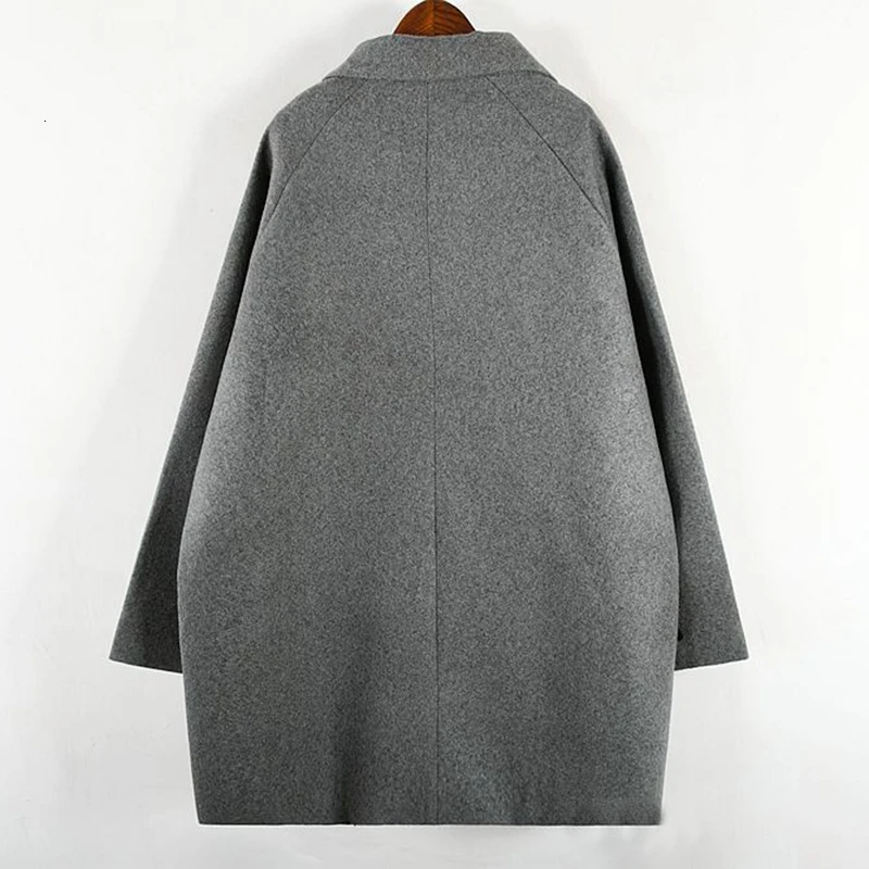 CHICEVER корейское повседневное шерстяное пальто для женщин воротник с лацканами