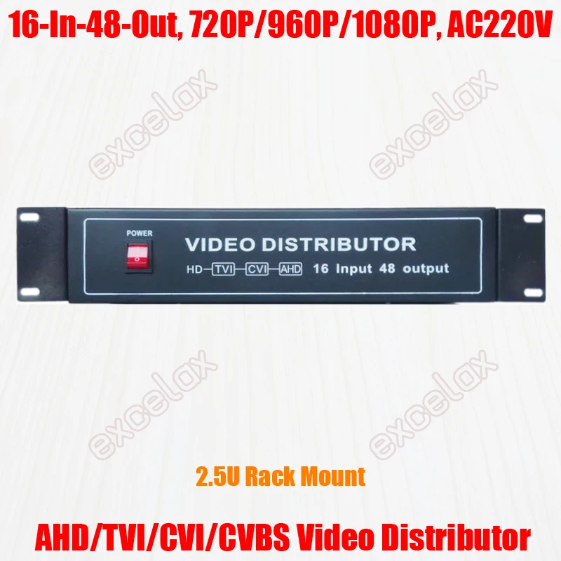 1080P 960P 720P 16 в 48 из AHD TVI CVI CVBS видео дистрибьютор сплиттер 2.5U крепление стойку для