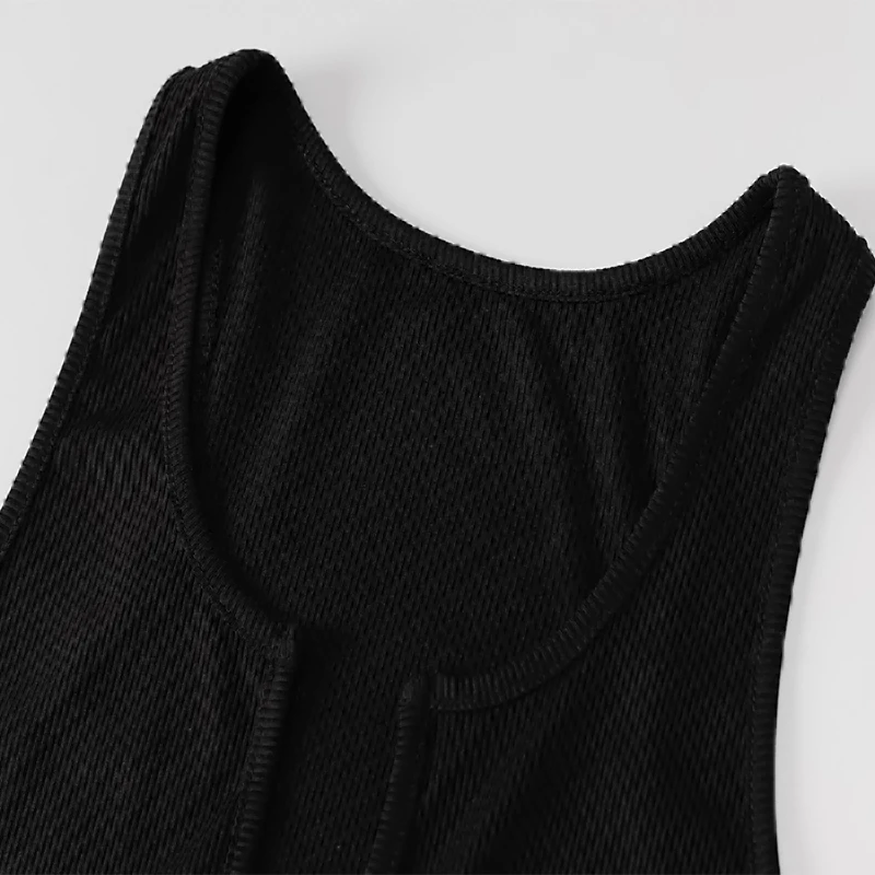 

Dulzura Women's Solid Color Thread Knitting Stripe V-Neck Tight Sleeveless Vest Pencil Skirt Tights Sexy Party Midi Skirt